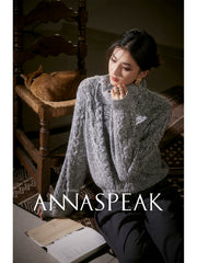 ASYMMETRIC MULTI BUTTON SPLIT COLLAR TURTLENECK MOHAIR SWEATER